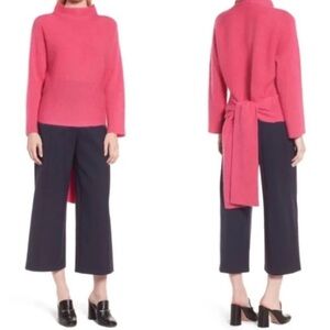 Lewit Mohair Blend Mock Neck Tie Back Sweater